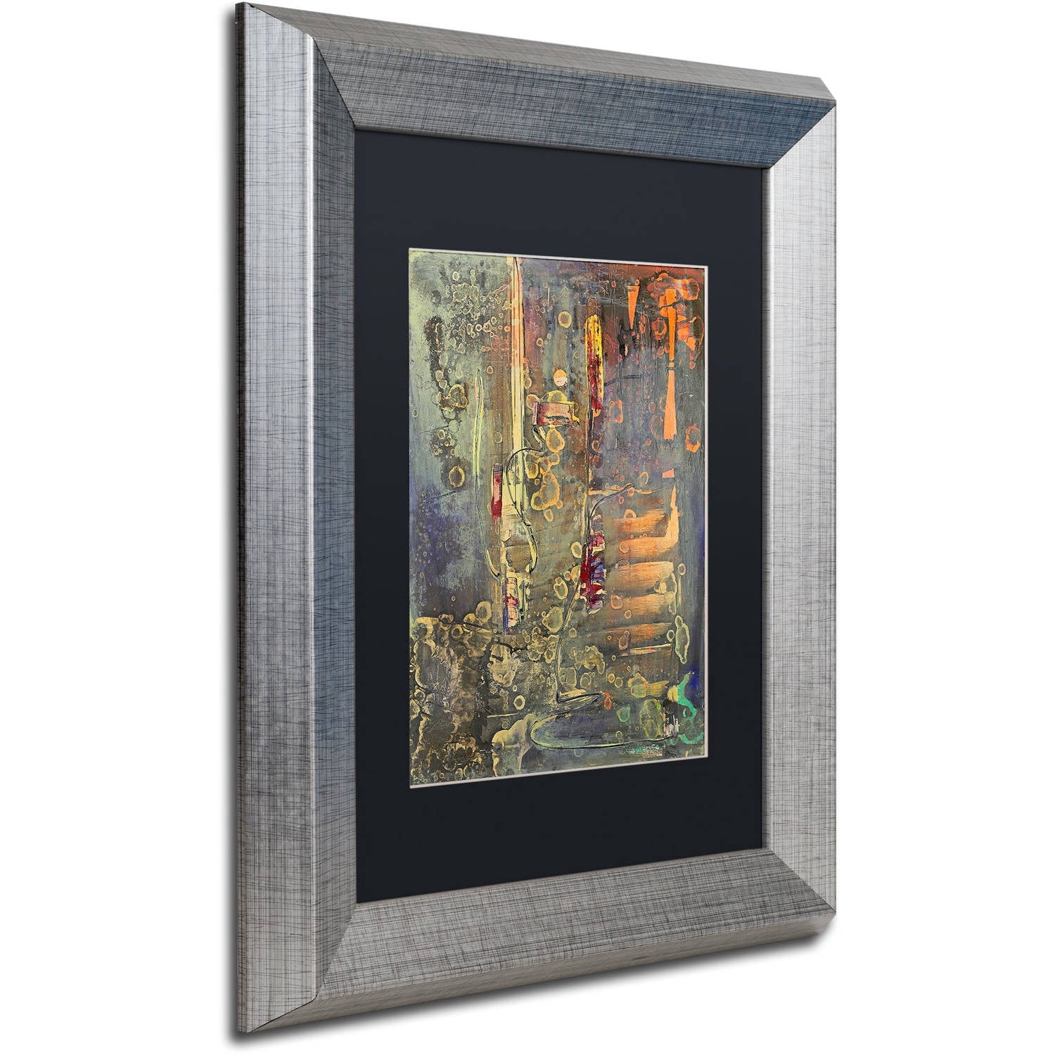 Trademark Fine Art "Into The Dark" Canvas Art by Pat Saunders-White, Black Matte, Silver Frame