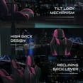 thumbnail image 4 of BlackArc High Back Reclining Gaming Chair in Black & Purple Faux Leather -Height Adjustable Arms - Headrest & Lumbar Support Pillows, 4 of 10