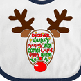 thumbnail image 4 of Inktastic Christmas Reindeer Face with Names and Red Nose Boys or Girls Baby Bib, 4 of 4