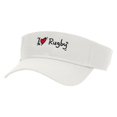 thumbnail image 2 of I Love Rugby Embroidered Cotton Twill Sun Visor - White OSFM, 2 of 5