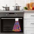 thumbnail image 5 of Haosy 2 Pack Kitchen Wash Cloths with Hanging Loops Absorbent Absorbent Quick Drying Hand Towels, Colorful Palm Leaf, 5 of 7