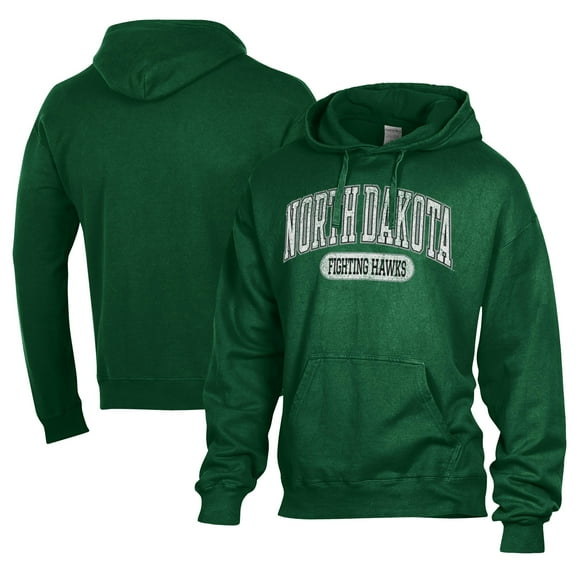 Men's Comfort Wash  Kelly Green North Dakota Lightweight Fleece Pullover Hoodie