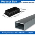 thumbnail image 2 of Uxcell 2 Pcs 5 9/16 x 3 5/32 Inch Tapones de Extremo Rectangulares para Tubos Metálicos Post Patas de Silla Mesa Estanterías, Negro, 2 of 6