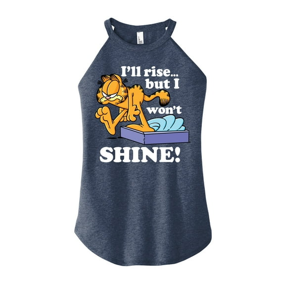 Garfield - Rise But Won't Shine - Juniors High Neck Tank Top