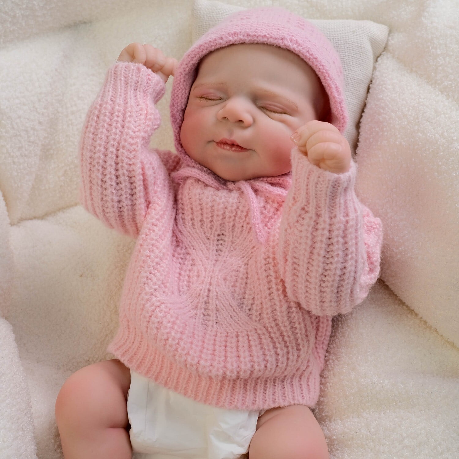 Reborn Baby Dolls Lovely Girls - 18 inch Realistic Newborn Baby Doll Sleeping Girl Handmade Real Life Dolls with Clothes and Toy Accessories