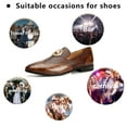 thumbnail image 3 of Men's Slip On Loafers Classic Wedding Dress Shoes Mens Fashion Loafers with Gold Buckle, Brown-50, 10.5 US, 3 of 5