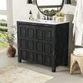 thumbnail image 2 of ENSHUI 36" Vintage Bathroom Vanity Combo with Ceramic Sink, 2 Soft-Close Doors, Solid Wood Cabinet, Vintage Espresso, 2 of 9