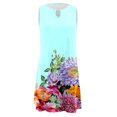 thumbnail image 4 of FcBaudy Robe Sans Manches Col Rond, Robes d'Été pour Femmes, Robes Boho Imprimé Floral d'Été Sans Manches T-Shirt Plage Mini Robes Femmes, 4 of 5