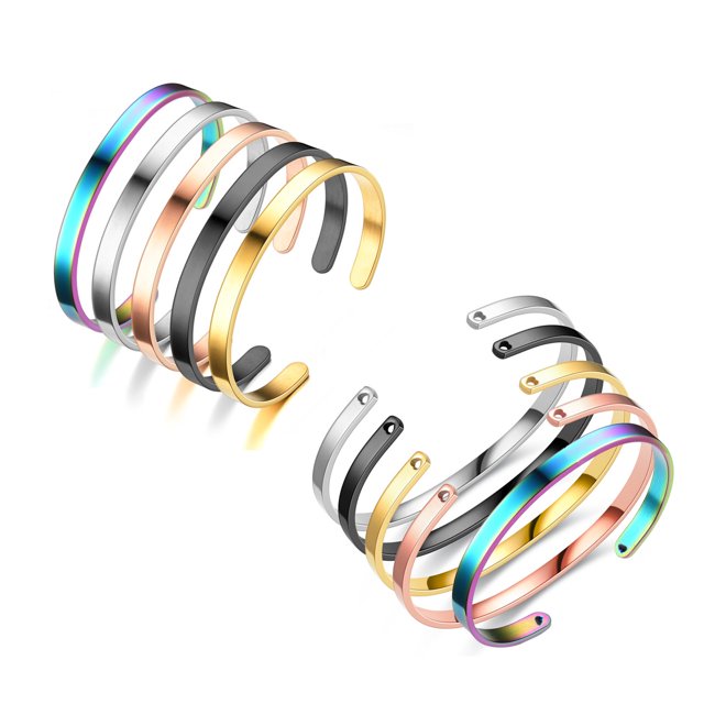 Brazaletes de mujer de acero inoxidable, joyería de brazalete para grabado láser Wobythan 10 piezas