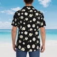thumbnail image 6 of Xecao Daisies Flowers print Hawaiian shirt - a stylish short-sleeve button-down for men, perfect for casual beach and tropical outings., 6 of 9