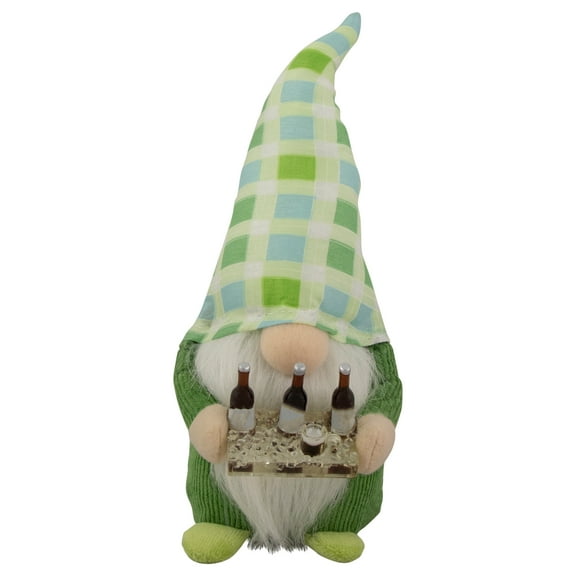 Northlight 9" Green and Blue Plaid Springtime Gnome