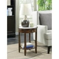 thumbnail image 4 of Convenience Concepts American Heritage Baldwin 1 Drawer End Table with Shelf, White Faux Marble Top, Espresso Frame, 4 of 5