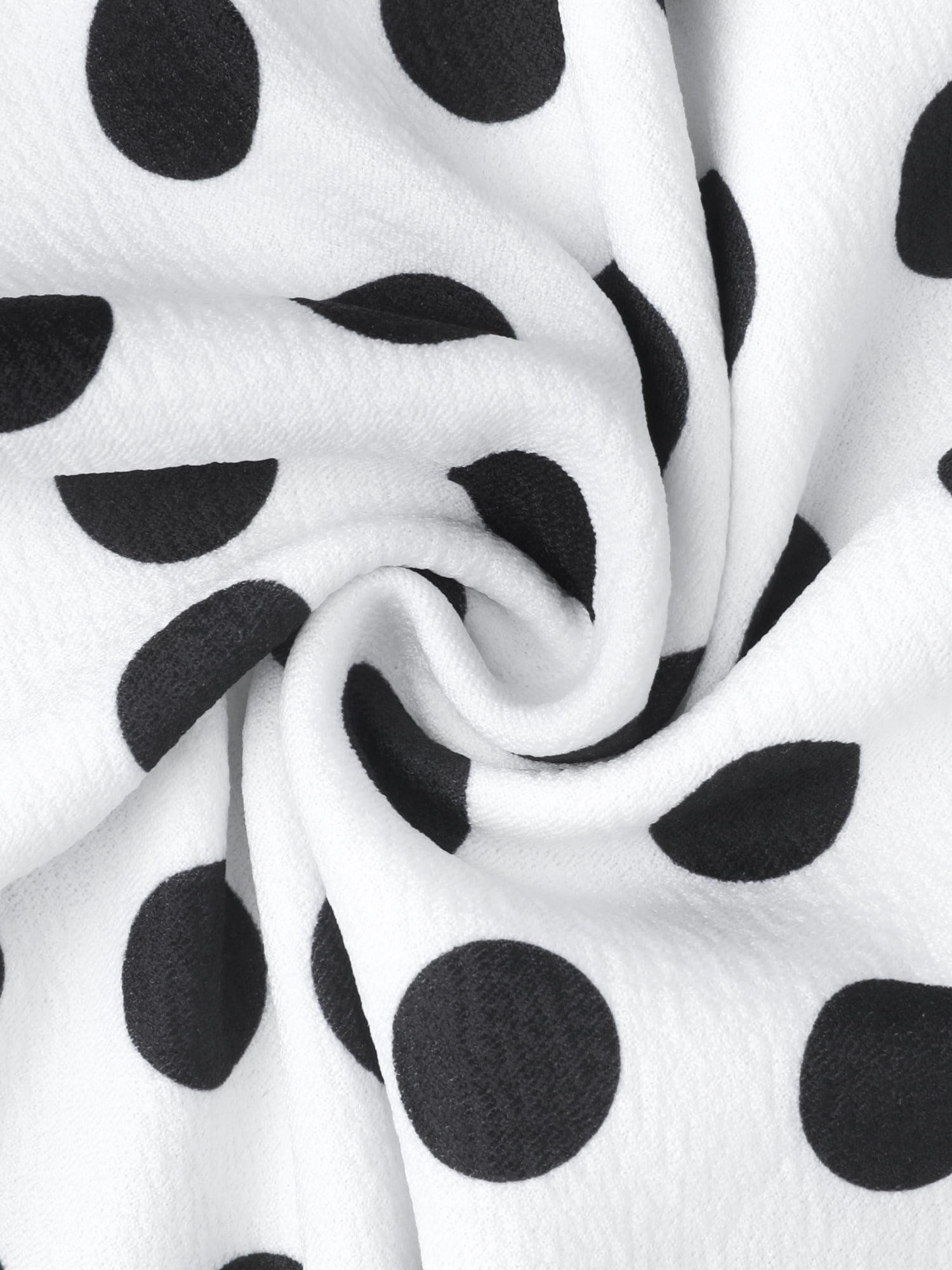 DARING DIVA Women's Polka Dots Sleeveless Sundress Vintage Crewneck Midi Dress M White