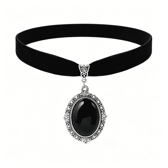DESIGNICE Black Velvet Victorian Choker, Black Choker, Goth Gothic Necklace, Vintage Necklace, Costume Jewelry, Halloween Christmas Jewelry Gift for Women
