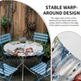 thumbnail image 2 of Blue Wooden Snowman Christmas Round Tablecloth for 36-44 Inch Tables,Fitted Table Cover with Elastic Edge,Xmas Poinsettia Winter Gifts Waterproof Outdoor Table Cloth Protector for Patio Garden Dinner, 2 of 9