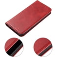 thumbnail image 5 of Magnetic Closure Flip Wallet Leather Phone Case Shockproof Durable Card Holder Deluxe PU Cover for iPhone 11 14 Pro Max 12 13 Mini XR XS 7 8 Plus SE Red, 5 of 8