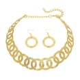 thumbnail image 1 of Juego de gargantilla jinwen Collar Pendientes Vintage dorado, 1 of 8