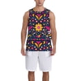 thumbnail image 4 of Easygdp Cinco De Mayo Floral Men's Mesh Basketball Jersey Quick Drying Sleeveless Shirts Fitted Muscle Tank Tops Sport Round Neck T-Shirt - 3X-Large, 4 of 9