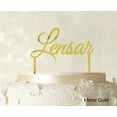 thumbnail image 1 of """Lensar"" Custom Name Cake Topper Personalized Mirror Gold Cake Toppers Cake Decoration Color Option Available 5""-7"" Inches Wide", 1 of 1