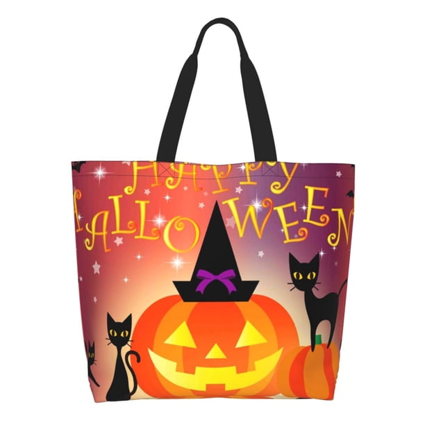 Easygdp Halloween Bolsas Tote para Mujer, Bolsos de Hombro para Viaje, Bolsos de Mano de Gran Capacidad para Compras y Trabajo
