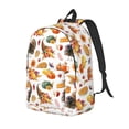 thumbnail image 1 of Disketp Thanksgiving Turkeys 1 print Canvas Backpack Lightweight Travel Daypack Student Rucksack Laptop Backpack-Small, 1 of 5