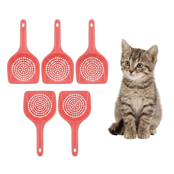 Cat Litter Scooper, 5-Pack Plastic Cat Litter Scoops, Suitable for Litter Boxes