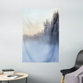 thumbnail image 1 of Landscape Tapestry, Frozen Winter Lake River in Woods Trees under the Snow Nature Forest Artful, Wall Hanging for Bedroom Living Room Dorm Decor, 40W X 60L Inches, White Green, by Ambesonne, 1 of 1