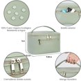 thumbnail image 4 of Bolsa De Cosméticos De Viaje De Gran Capacidad, Bolsa De Cosméticos Portátil De Cuero Resistente Al Agua, Neceser Multifuncional Para Mujer Con Asa. (blanquecino), 4 of 7