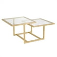 thumbnail image 1 of Henn&Hart Metal Two-Tier Glass Top Gold Coffee Table, 1 of 8