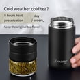 thumbnail image 3 of Ounissouiy Taza de vacío de 600ml con infusor de acero inoxidable, termo antideslizante a prueba de fugas, botella de agua para oficina, gimnasio, Picnic Teteras sin cepillo Ounissouiy HA071715-01, 3 of 6