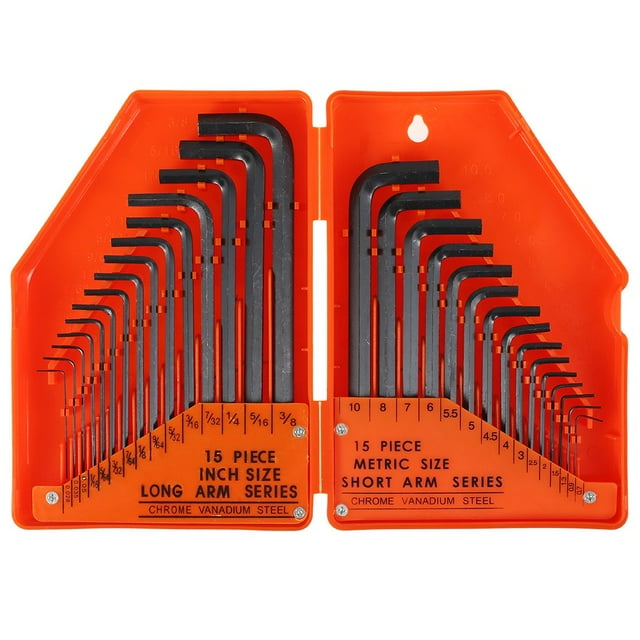 Allen Wrench Set Hex Key Set Long Arm Ball End Hexagon Wrench Inch/Metric MM L Shape Industrial Grade Bike Repair Tool
