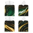 thumbnail image 2 of Fotbe Green Marble Porta Pañuelos Decorativo de Cuero, Caja Cuadrada Moderna para Pañuelos Faciales, Organizador y Dispensador 5x5x5'', 2 of 7