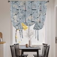 thumbnail image 3 of Blue Seaports Balloon Curtains for Windows, Bedroom Curtains 54 Inch Length, Vintage Ocean Anchor Shark Farmhouse Wood Tie Up Curtains Panels Thermal Insulated Bathroom Curtains Window 42"x54", 3 of 8