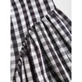 thumbnail image 4 of Black And White Gingham Square Neck Fit & Flare Midi Dress, 4 of 5