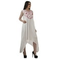 thumbnail image 3 of Moomaya Robe de Plage pour Femmes Sans Manches en Rayonne Unie à Ourlet Asymétrique pour Fête, 3 of 5