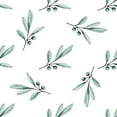 thumbnail image 3 of White Wallpaper with Berries and Leaves Peel-and-Stick - 25"W x 125"H, 3 of 3