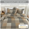 thumbnail image 5 of PANGUSHAN 100% Cotton King Quilt Set, Farmhouse Plaid King Size Quilt Bedding Set Bedspreads, Reversible Quilted Lightweight Comforter, Brown/Gray Bed Spread for King Bed, 3 Pieces, 5 of 16