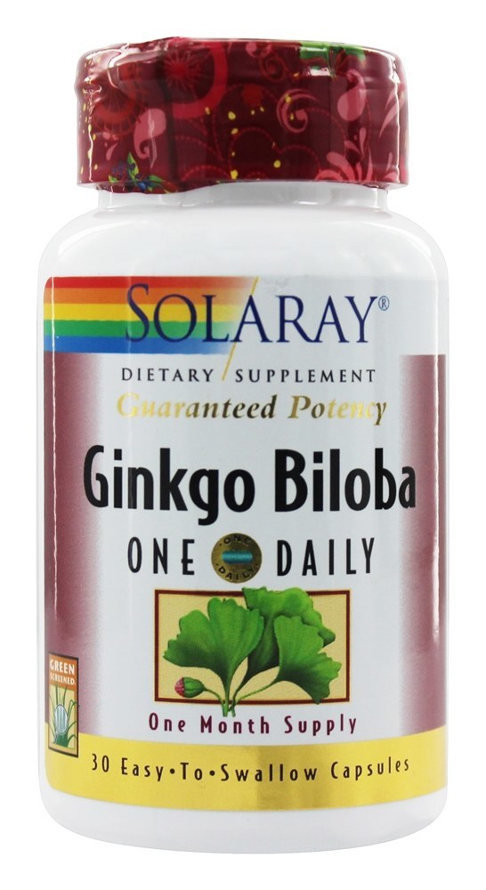 One Daily Ginkgo Biloba Extract 120 mg By Solaray 30 Capsules