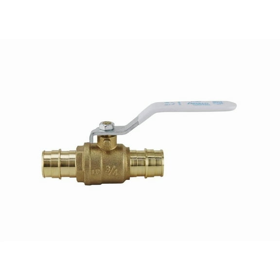 Apollo Valves EPXV34 Ball Valve, 3/4 in Connection, Barb, 200 psi Pressure, Quarter-Turn Actuator, Brass Body