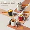 thumbnail image 3 of Daasigwaa Self Stirring Mug - 4-Color Temp Display Magnetic Electric Auto Mixing Stainless Steel Cup with Straw & Lid For Office/Kitchen/ Home/Coffee/Milk- 14.2oz/420ml(Red), 3 of 8