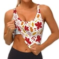 thumbnail image 3 of Fotbe fall laef Maple Sujetador Deportivo Largo sin Aros para Mujer con Almohadillas y Soporte Medio, Transpirable y Absorbente, Camiseta Tipo Chaleco o Tank Top-X-Large, 3 of 8