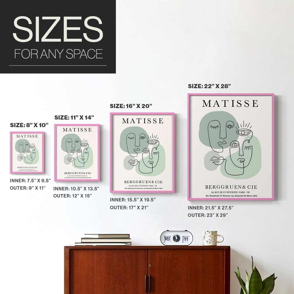 Matisse CLXXIX Framed Print in Pink Solid Wood 8 x 10 Framed Print