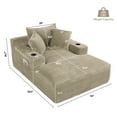 thumbnail image 3 of Wiilayok 68.1"D x 50"W Oversized Boneless Chaise Lounge Chair with Cup Holder,High Density Sponge with Super Strong Rebound，Corduroy Cloud Sofas Couches for Living Room, No Assembly ( Light Camel ), 3 of 8