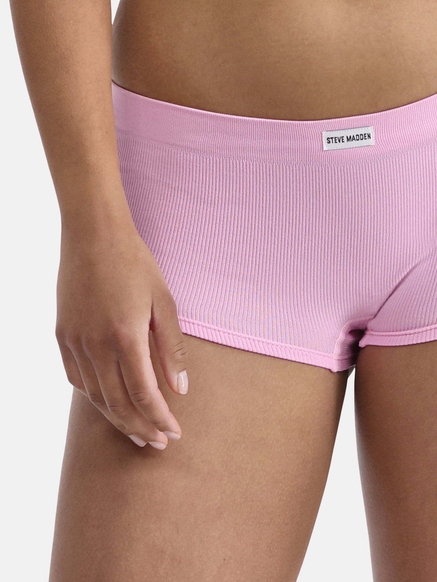 Steve Madden Women's Seamless Boyshort Panties, 5-Pack, Sizes S-XL