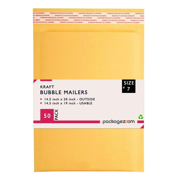 14.5x20 inches Kraft Bubble Mailer Self Seal Bubble Shipping Envelopes 50 Pack Padded Envelopes Thick Bubble Mailers Packaging for Small Business #7