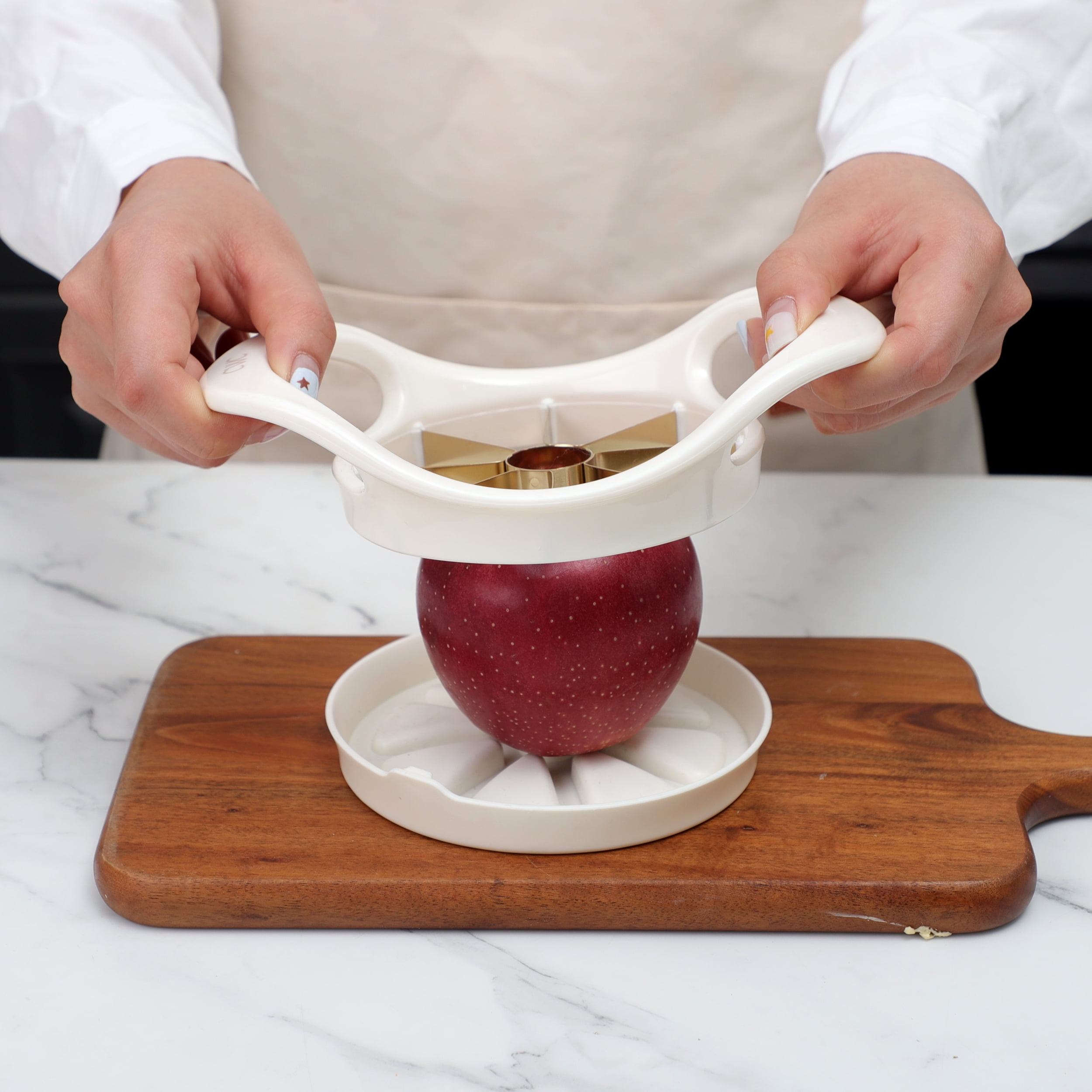 Cook with Color Durable Stainless Steel Apple Corer with Ergonomic Handle
