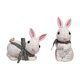 thumbnail image 2 of Pair Pack Easter Resin Rattan Effect Bunny Ornament Home Decor Garden Patio Home Decoration, 2 of 6