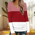 thumbnail image 5 of Women's Long Sleeve Tops Floral Printed V Neck Casual Fashion T-shirts for Spring Fall Winter Tshirts Loose Fit (S, Red), 5 of 5
