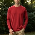 thumbnail image 2 of GEWSEY Men's Long Sleeve Shirts UPF 50+ UV Sun Protection Athletic Shirts for Hiking Running Workout Rash Guard (Red, XL), 2 of 5