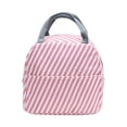 thumbnail image 2 of Sac à Lunch Grande Capacité Sac à Lunch Isolé Portable Sac Bento Épais à Rayures, 2 of 5